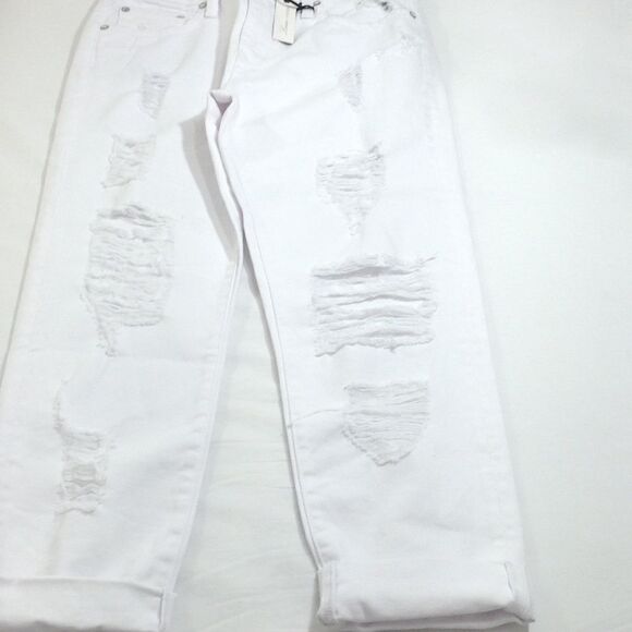 Lover's + Friends White Jeremy Distress Denim Jeans Size 25 - Picture 2 of 8